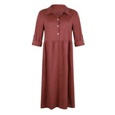 Loose button midi dress
